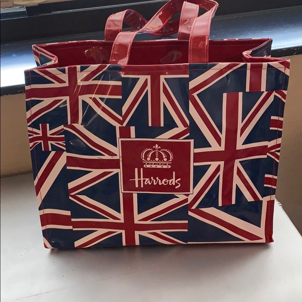 Harrods vinyl tote. 15x12x4